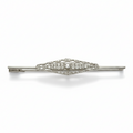 Art Deco - White gold and diamond brooch