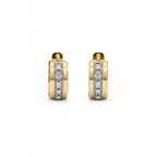 Boucles d’oreilles Créoles  Or jaune et Diamants