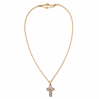 Cartier - Collier Pendentif Croix - Or jaune et Rose - Diamants