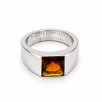 Cartier - Bague Tank Or Blanc et citrine