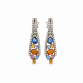 Boucles d’oreilles Or blanc Saphirs et Diamants