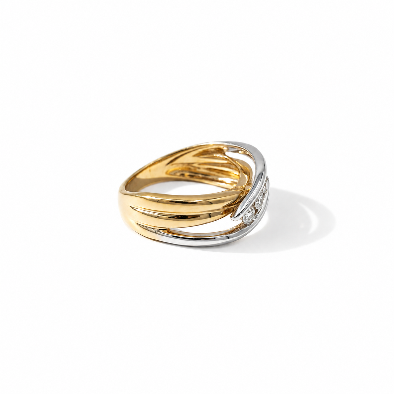 Two-tone gold ring - Diamond trilogy