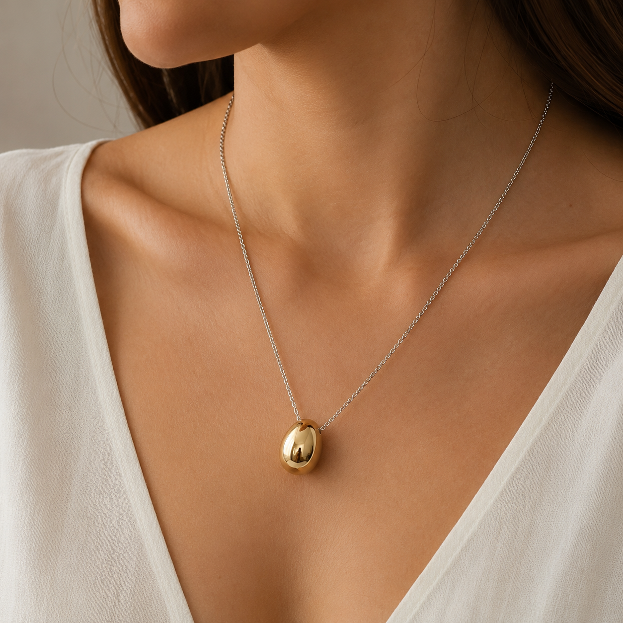 Pomellato - Collier Œuf - Or jaune et blanc