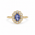Bague Marguerite Or jaune Saphir et Diamants