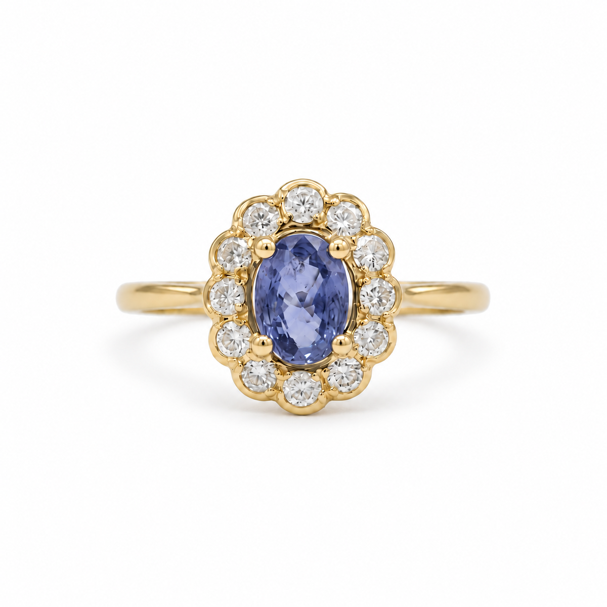 Bague Marguerite Or jaune Saphir et Diamants