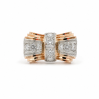 Bague Tank - Forme Noeud - Or Rosé et Diamants