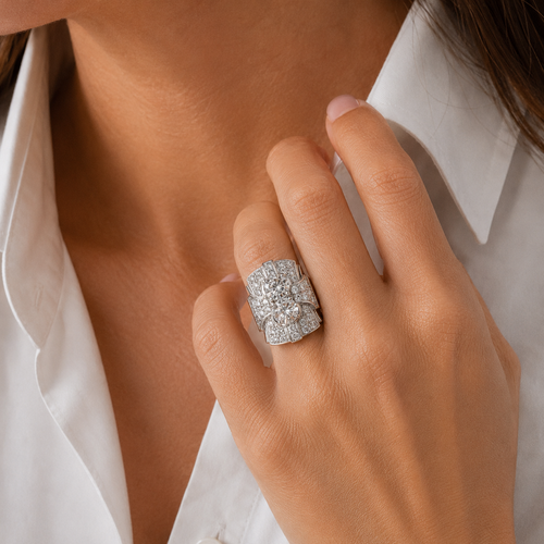 Art Deco - Platinum Ring - 3.72 carat Diamonds
