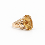 Bague Or rosé - Citrine Ovale