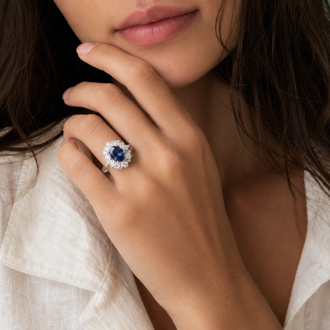 Bague Cocktail Saphir 3,74 carats - Année 70
