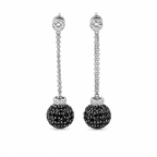 Drop Earrings - White Gold - White and Black Diamonds