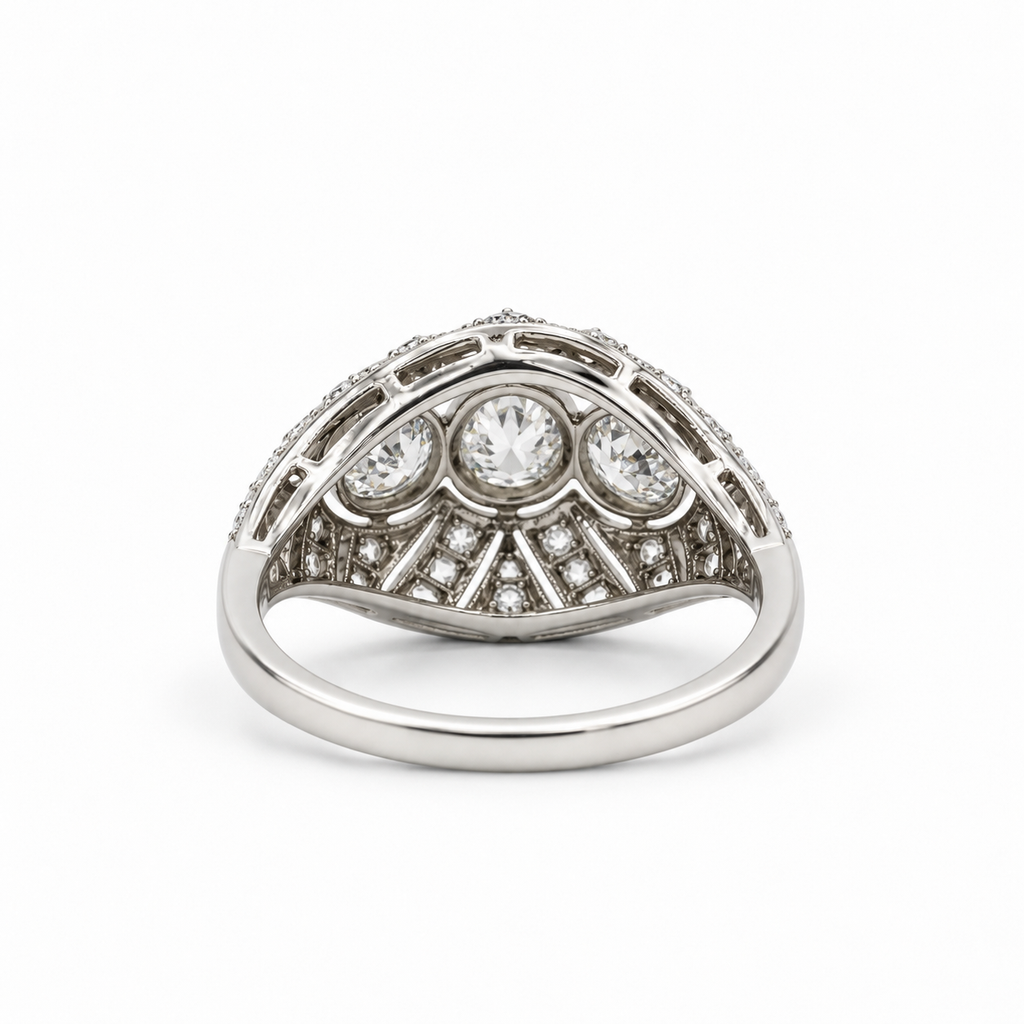Art déco - Bague Platine - Diamants 1,50 carats