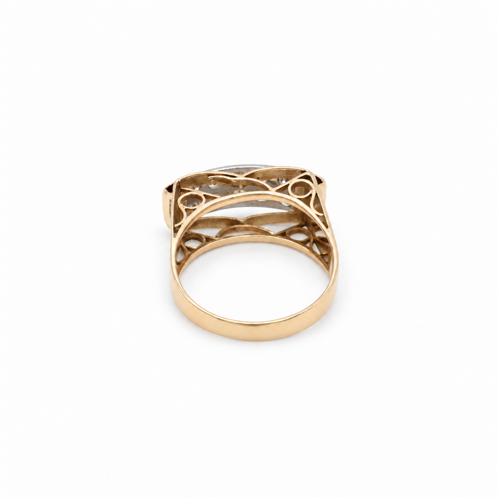 Bague Tank or rosé et Diamants