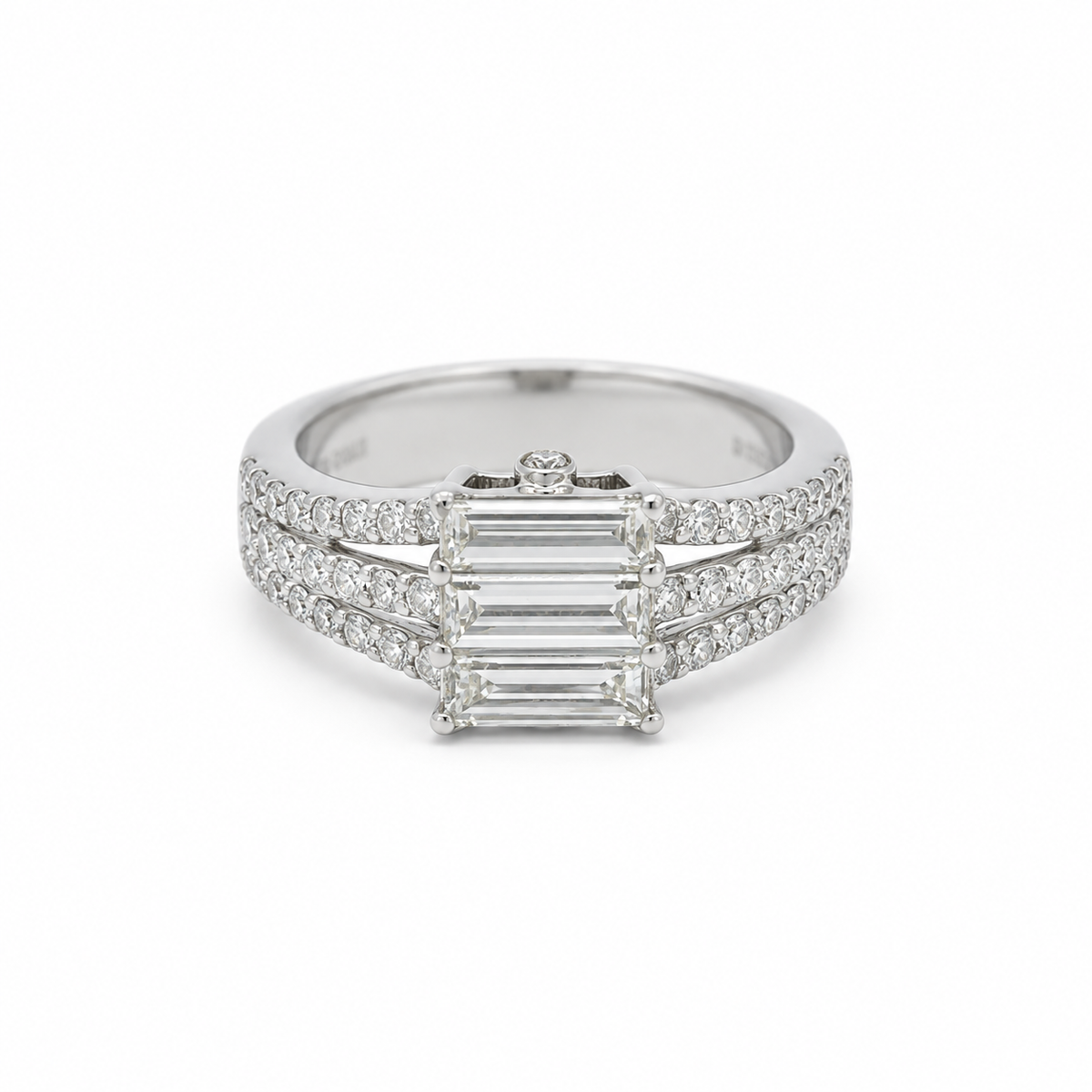 White Gold Ring - Baguette Diamonds