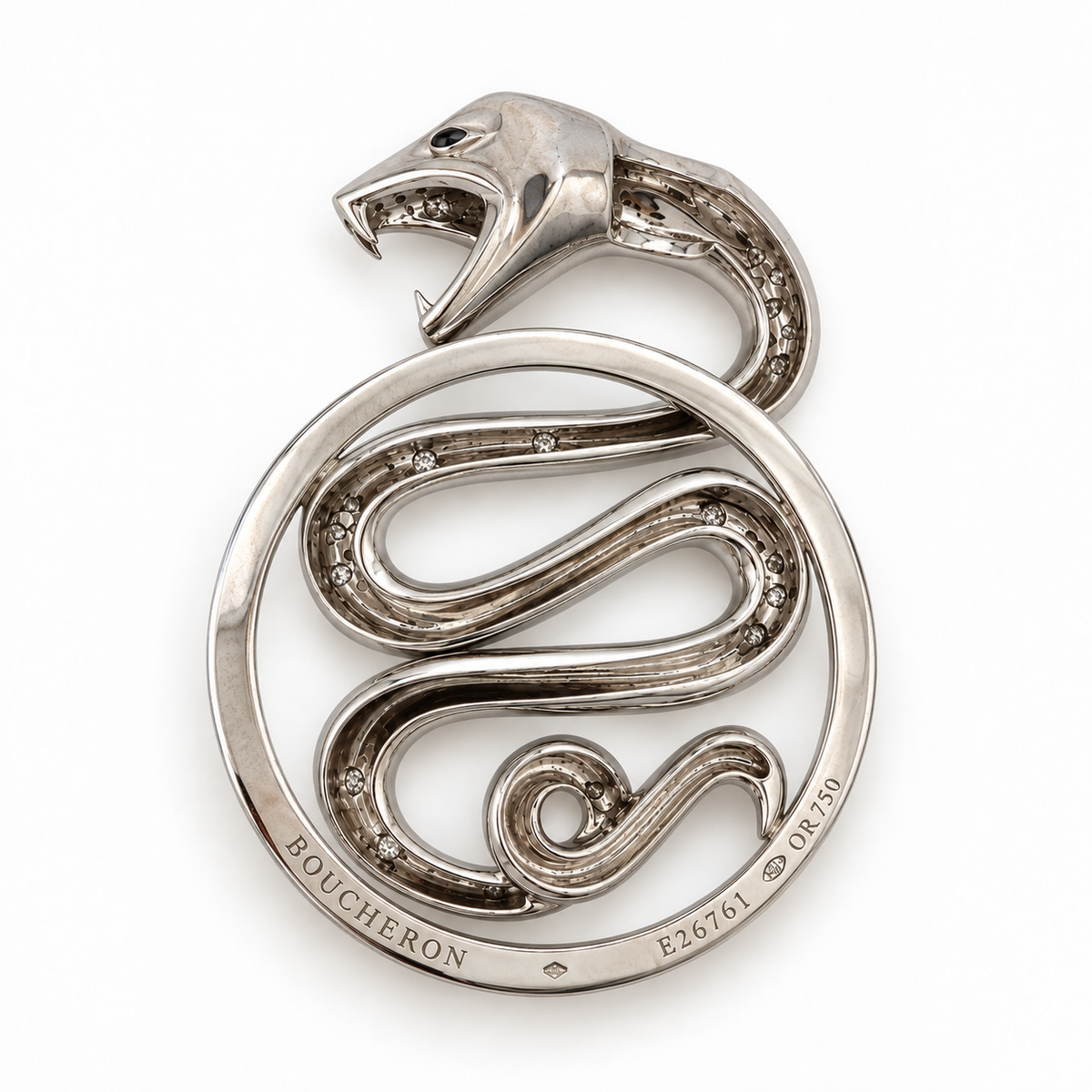 Boucheron - Pendentif Trouble Serpent - Or blanc et Diamants