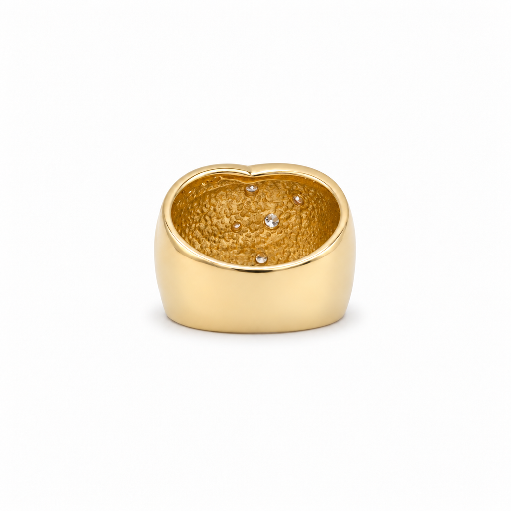 Bague bandeau or jaune et diamants