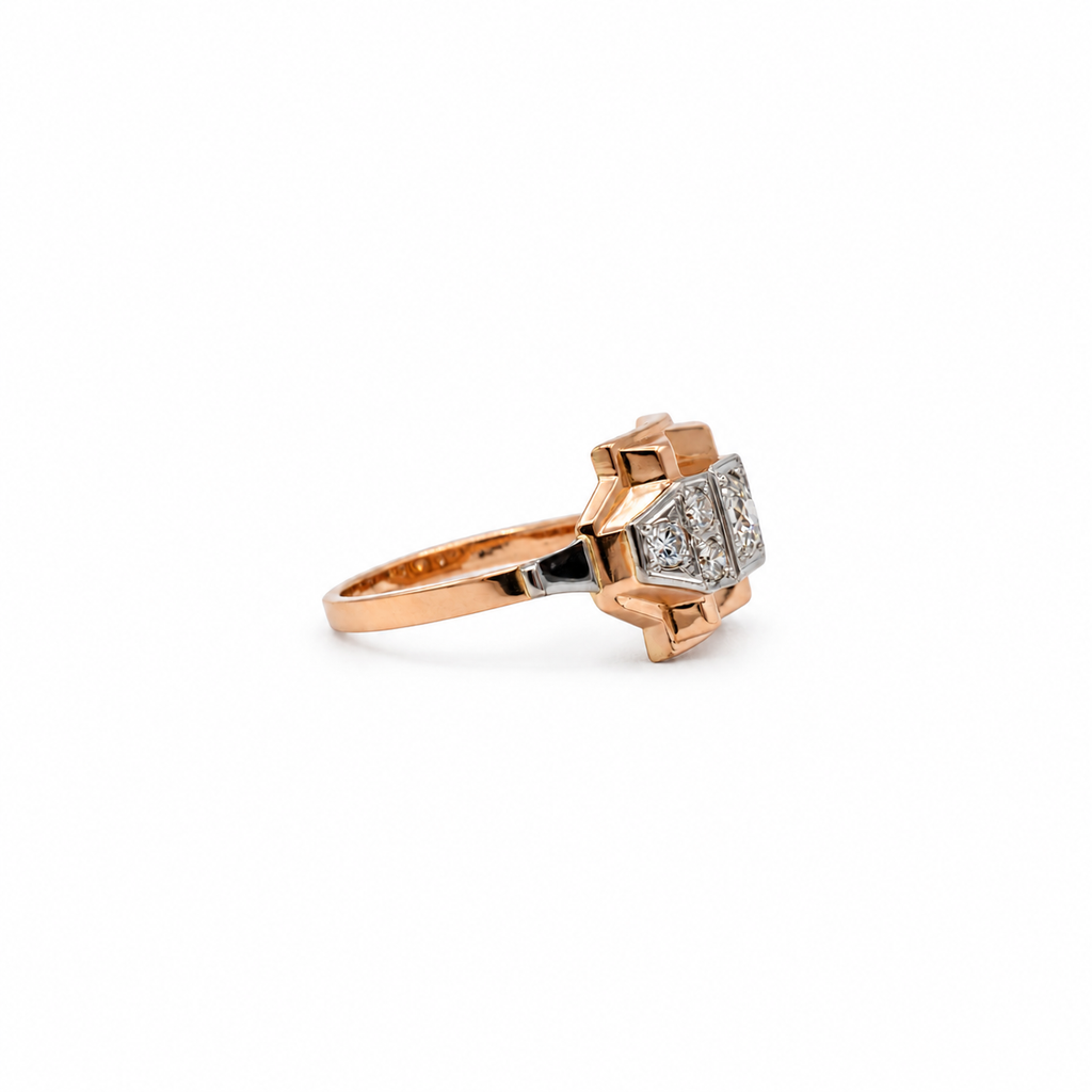 Bague Tank Or rose et diamants