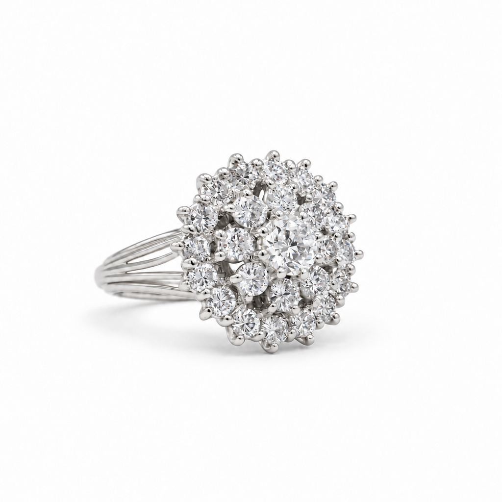 Bague Marguerite Or blanc et Diamants 2,10 carats