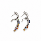 Boucles d’oreilles Or blanc Saphirs et Diamants