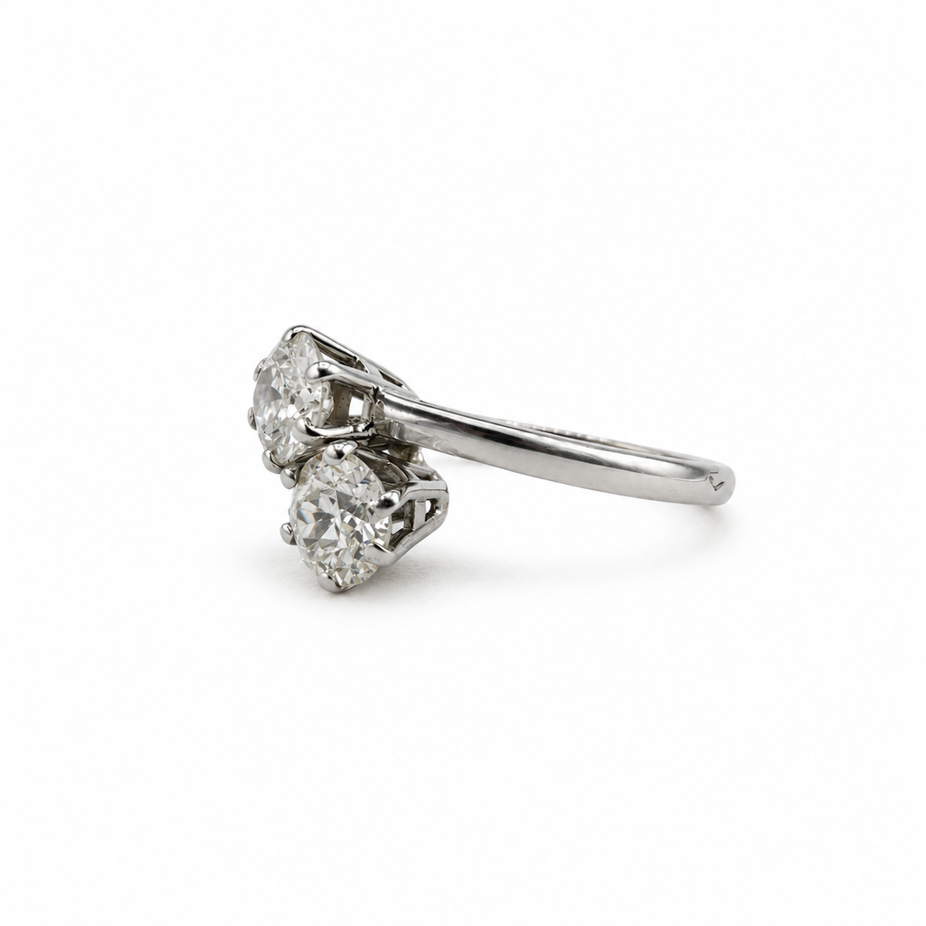 Bague Toi et Moi - Or blanc et diamants