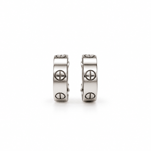 Cartier - Boucles d’oreilles Créoles - LOVE - Or blanc