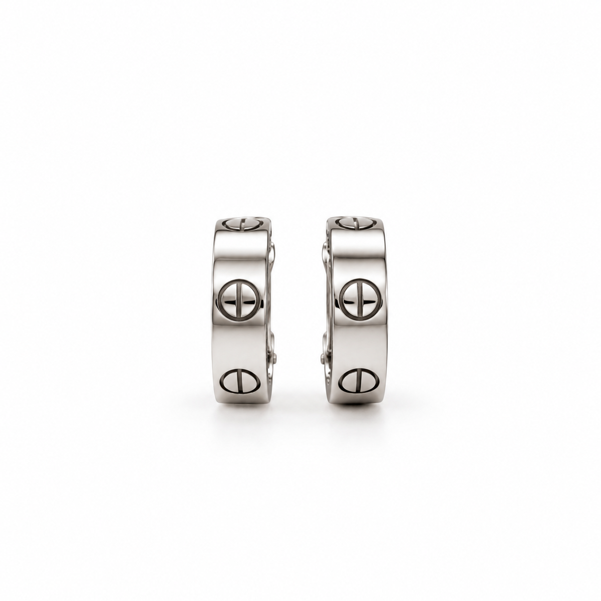 Cartier - Boucles d’oreilles Créoles - LOVE - Or blanc