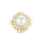 CARL BUCHERER - Important cocktail ring in yellow gold, South Sea pearl, diamonds