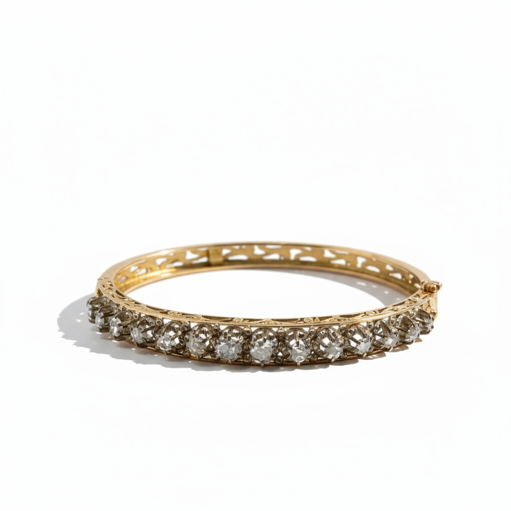 Vintage Gold Bangle Bracelet - Circa 1950