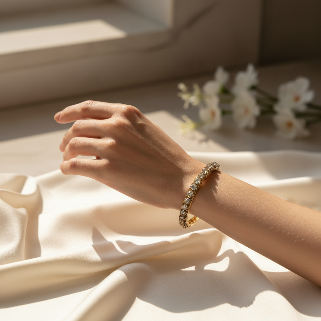 Vintage Gold Bangle Bracelet - Circa 1950