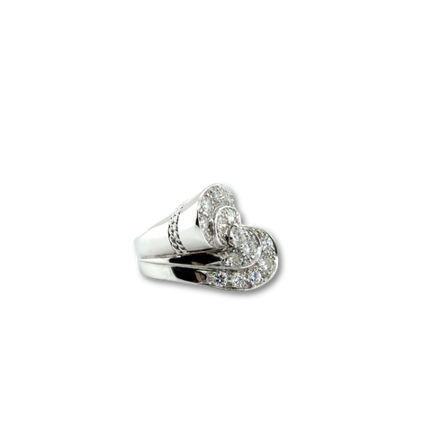 Bague Rétro Or Blanc et diamants - 1,28 carats