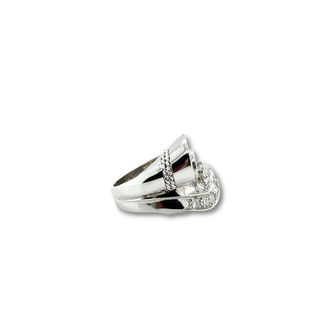 Bague Rétro Or Blanc et diamants - 1,28 carats