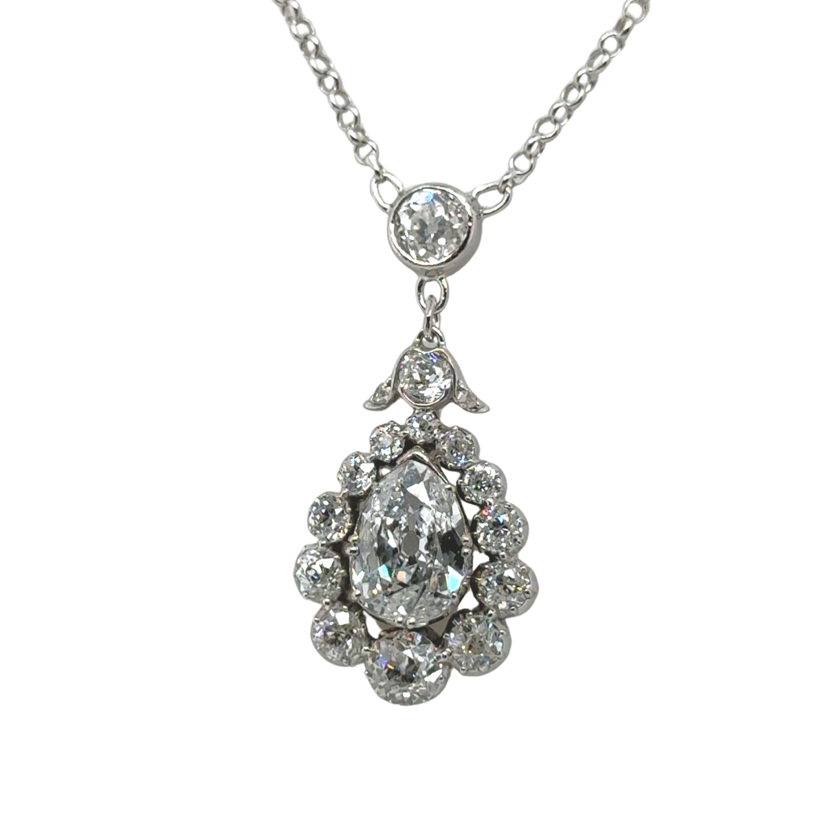 Pendentif Or blanc et Diamants - Époque 1900