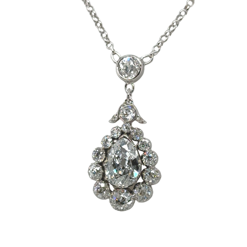 Pendentif Or blanc et Diamants - Époque 1900