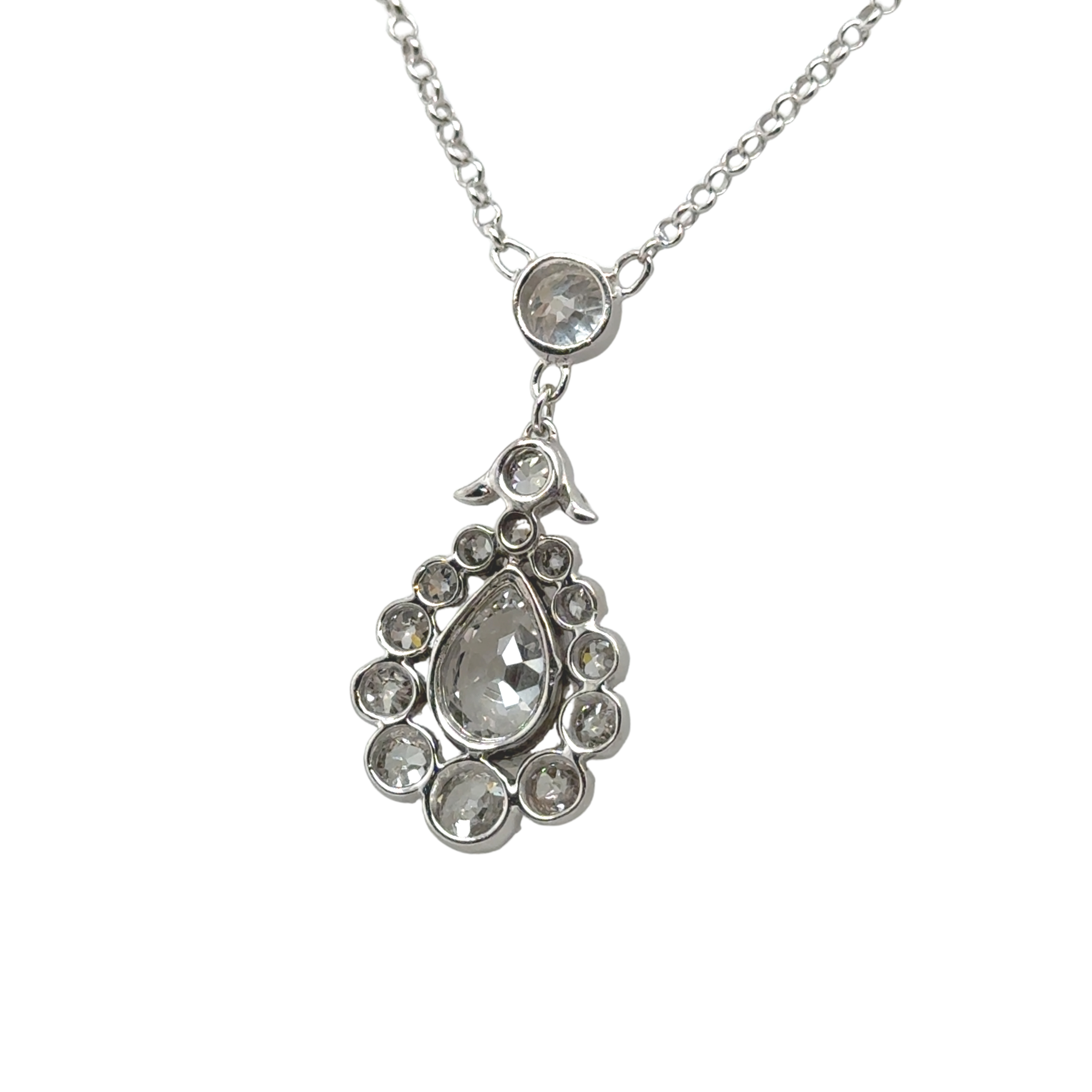 Pendentif Or blanc et Diamants - Époque 1900