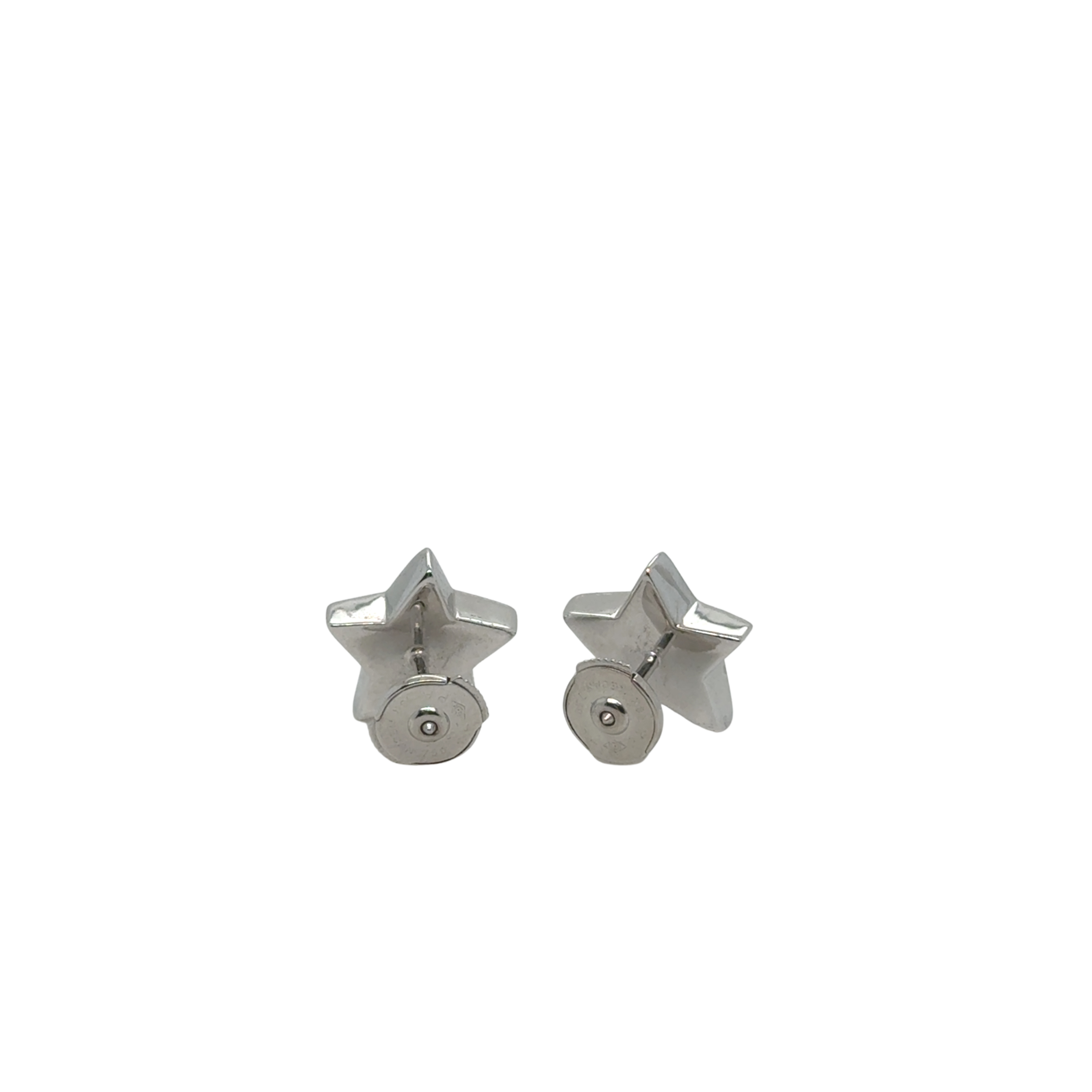 Pair of Star Earrings - White Gold and Diamonds