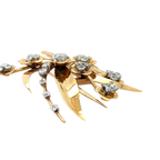 Broche Fleur - Or Jaune et Diamants - Epoque 1940