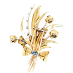 Broche Fleur - Or Jaune et Diamants - Epoque 1940