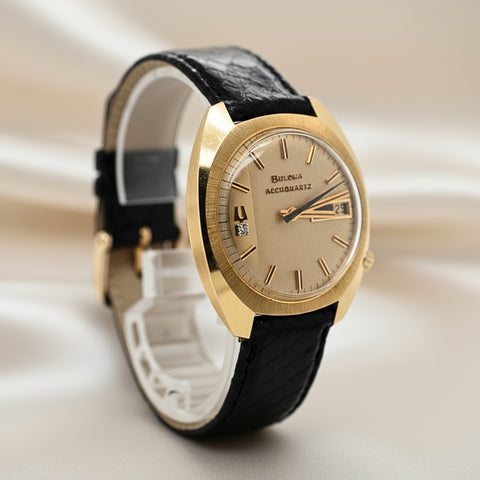 Vintage Bulova Accuquartz - Montre Homme - Or jaune - Année 70