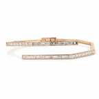 Bracelet Jonc - Or rosé et diamants baguette