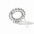 Round Brooch - White Gold - Sapphires and Cultured Pearls
