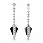 Art Deco - White Gold and Diamond Earrings