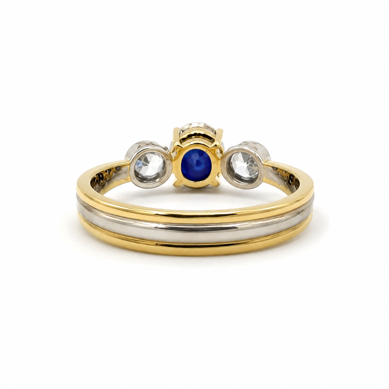 Bague 2 Ors - Saphir et Diamants