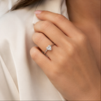 Bague Solitaire - Diamant Coeur - Or blanc