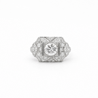 Art déco - Bague Platine - Diamants 1,45 carats