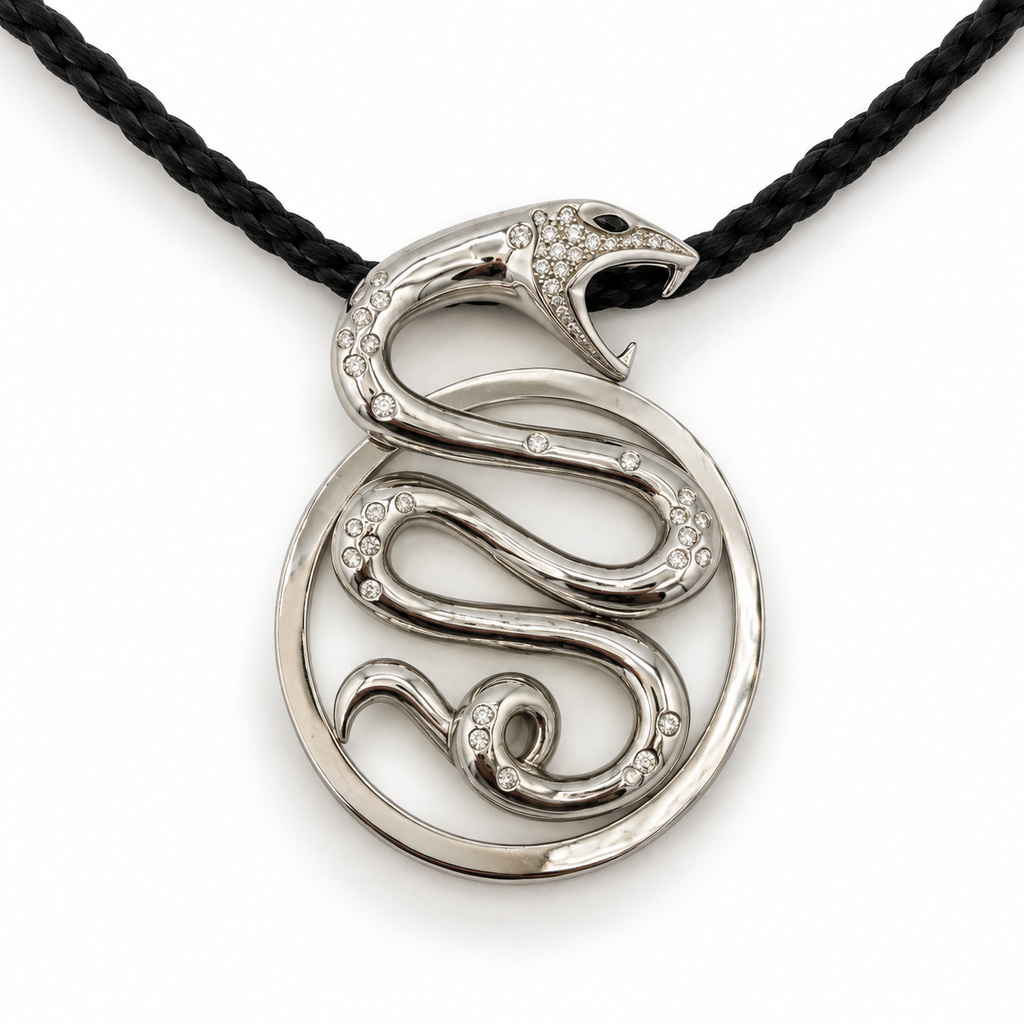 Boucheron - Pendentif Trouble Serpent - Or blanc et Diamants