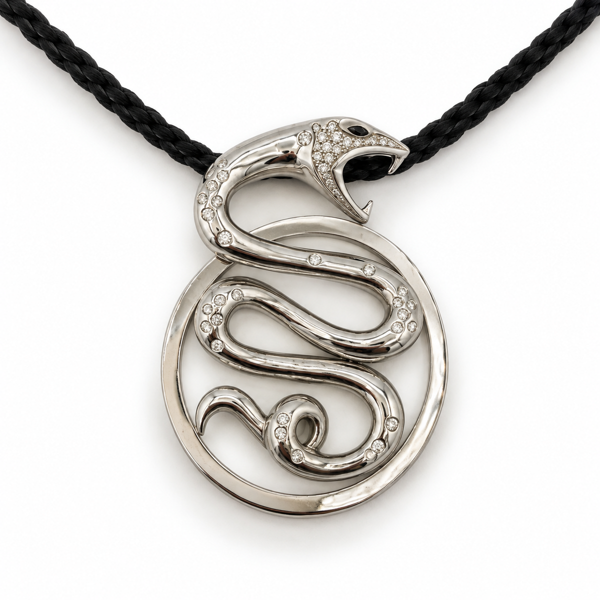 Boucheron - Pendentif Trouble Serpent - Or blanc et Diamants