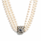 Collier Perles de Culture en dégradé - Fermoir Or Blanc