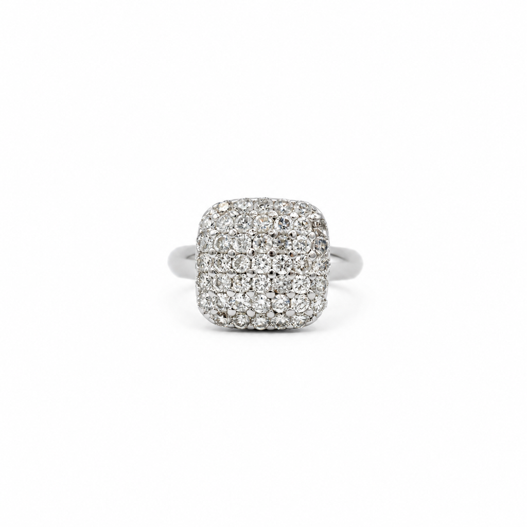 Bague Or blanc pavage diamants 1,20 carats