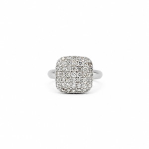 Bague Or blanc pavage diamants 1,20 carats