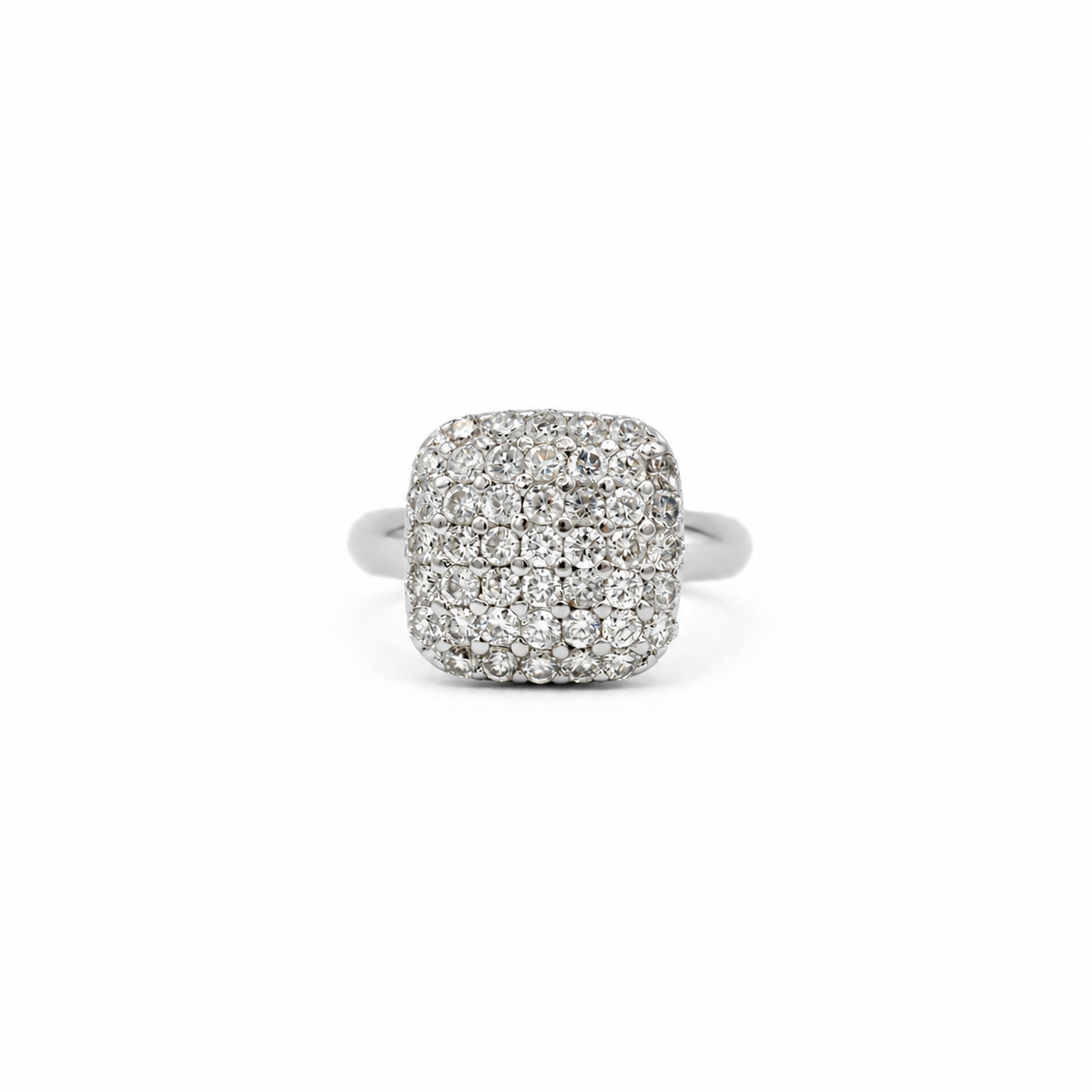 Bague Or blanc pavage diamants 1,20 carats