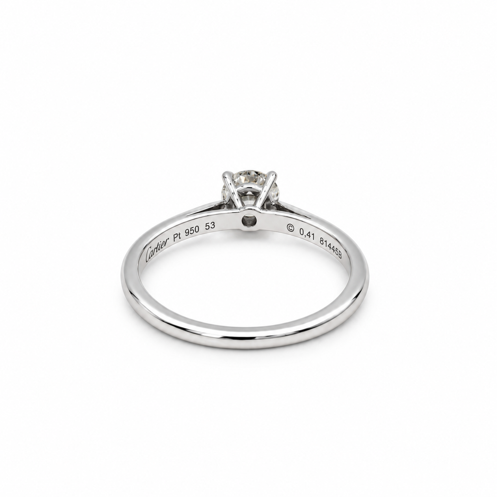 Cartier - Solitaire Platine et Diamant 0,41 carat